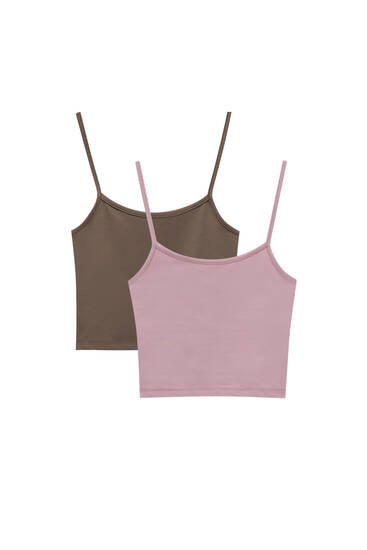 Pack of strappy crop tops