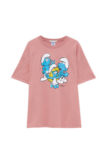 T-shirt Schtroumpfs rose
