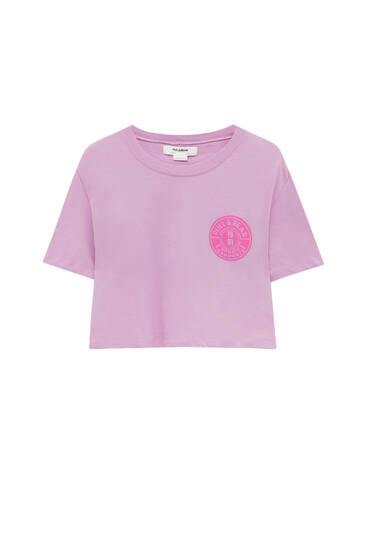 Cropped T-shirt with graphic detail