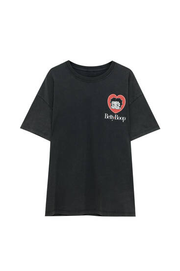 T-shirt com estampado da Betty Boop com coração