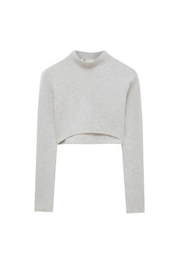 Cropped high neck top - PULL\u0026BEAR
