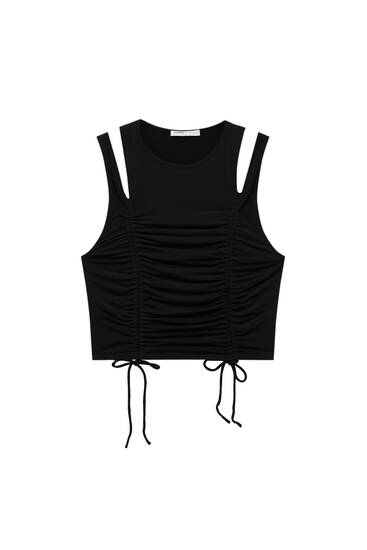 Cut-out double strap top