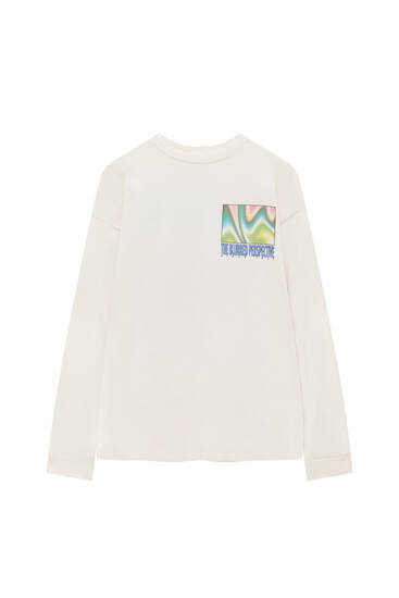 Long sleeve T-shirt with wavy print