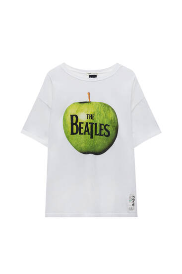 The Beatles elma baskılı t-shirt