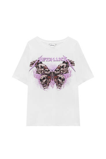 Camiseta print Metallica mariposa - PULL\u0026BEAR
