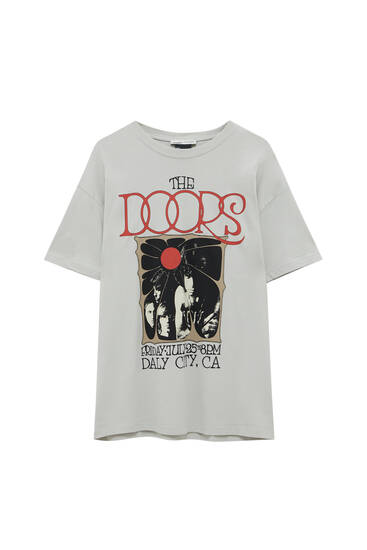The Doors floral T-shirt - pull\u0026bear
