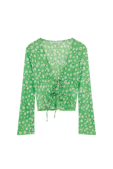 Blusa Flores Estampada Camisa Mujer