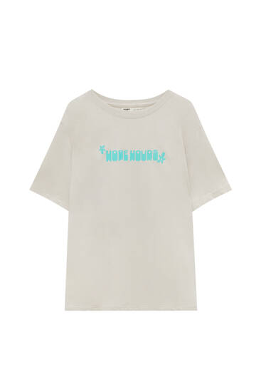 T-Shirt mit farblich abgesetztem Schriftzug