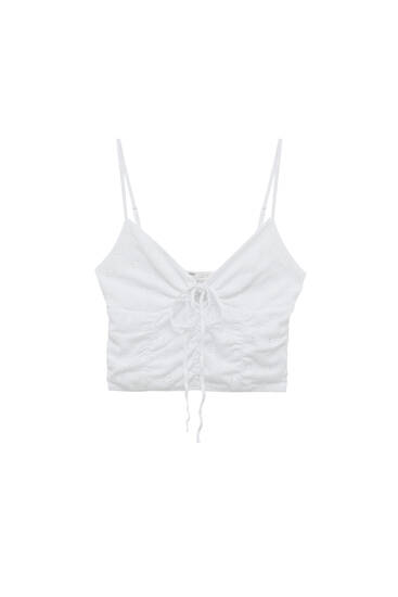 Swiss embroidery strappy top