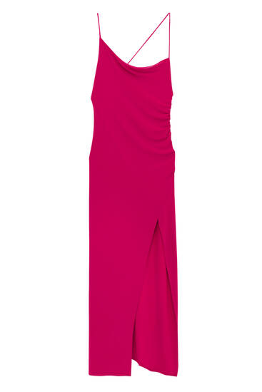 Vestito lungo satinato bretelline - PULL\u0026BEAR