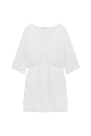 Robe courte à broderie anglaise