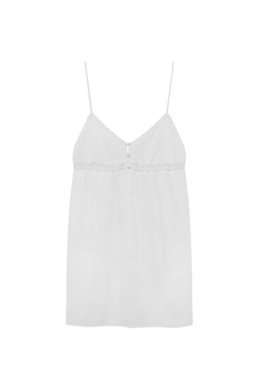 Weißes Kleid mit V-Ausschnitt