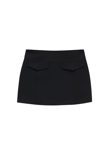 Mini skirt with flap detail
