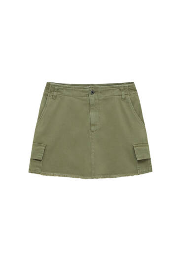 Cargo mini skirt with pockets
