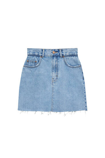 Jeansowa spódnica mini z gumą w pasie