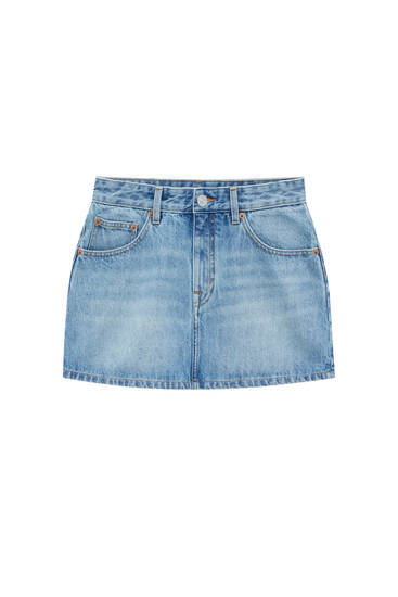 Jeansowa spódnica mini z niskim stanem