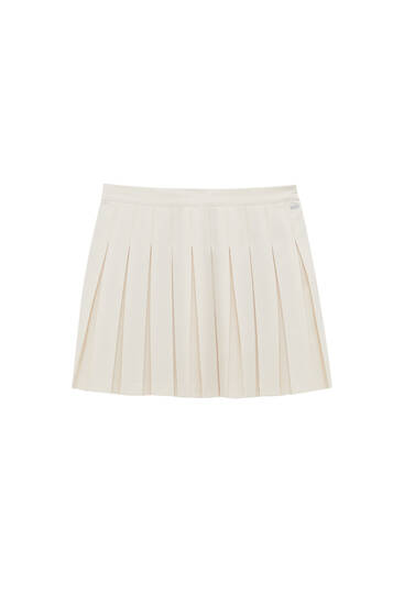 Basic box pleat mini skirt