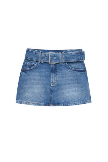 Minigonna di jeans con cintura