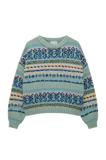 pull and bear green sweater