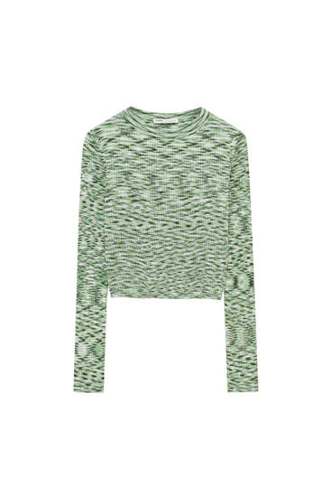 Cropped gemêleerde trui van tricot