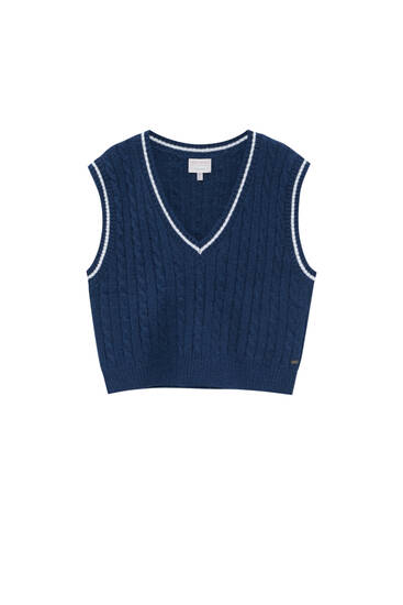 Chaleco punto ochos detalle rib - PULL\u0026BEAR