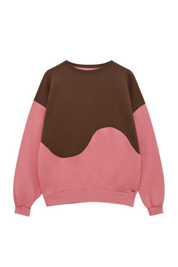 Sweater met contrasterend colour block