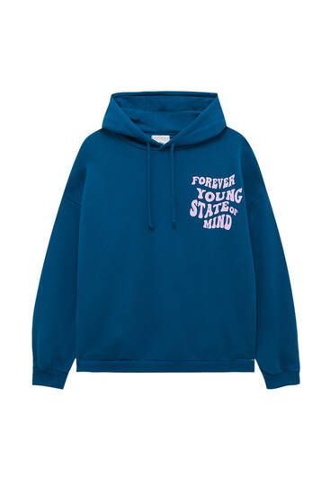 Oversize hoodie with psychedelic slogan