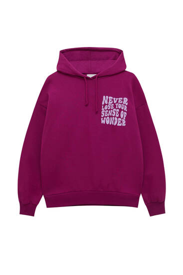 Oversize hoodie with psychedelic slogan