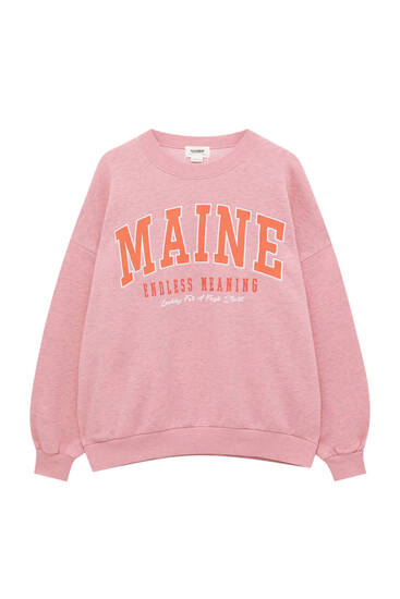 Pink sweatshirt with red graphic