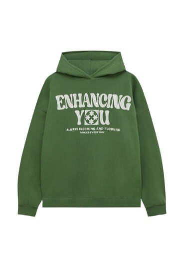 Contrast graphic hoodie