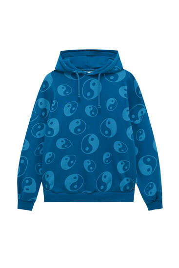 All-over Yin and Yang print hoodie