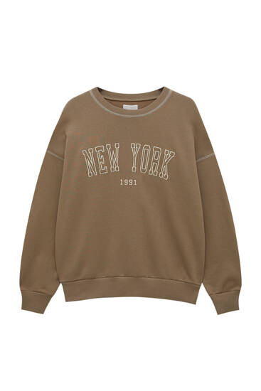 Contrast New York sweatshirt with seam detail