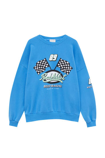 Sweatshirt mit Racing-Print
