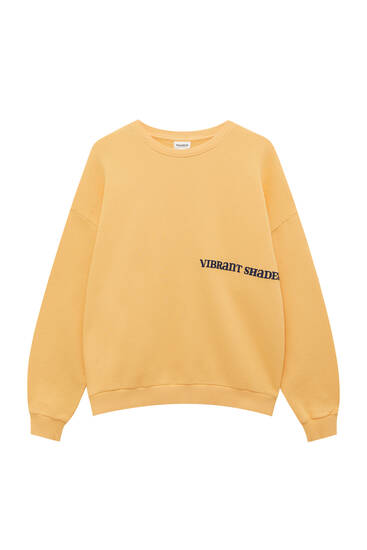 Mandarinenfarbenes Sweatshirt mit Stickerei