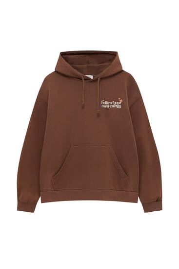 Oversize hoodie with slogan graphic