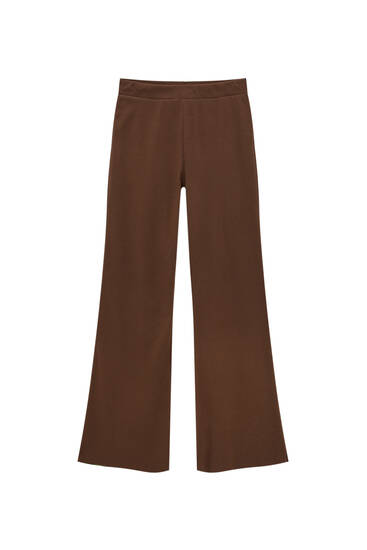 Soft fabric flare trousers