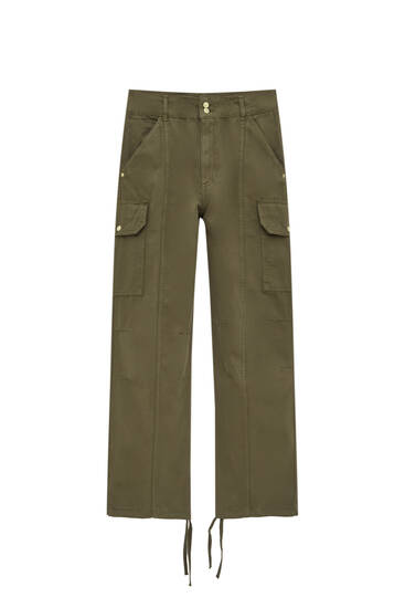 Mid-waist cargo trousers
