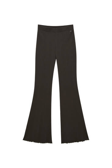 Ribbed flared trousers