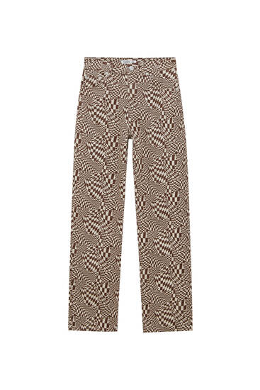 Straight fit jeans with psychedelic print