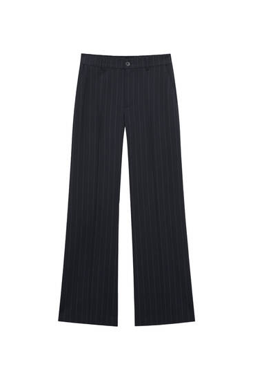 Straight-leg pinstripe trousers
