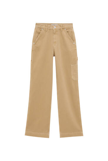 Mid-waist carpenter trousers