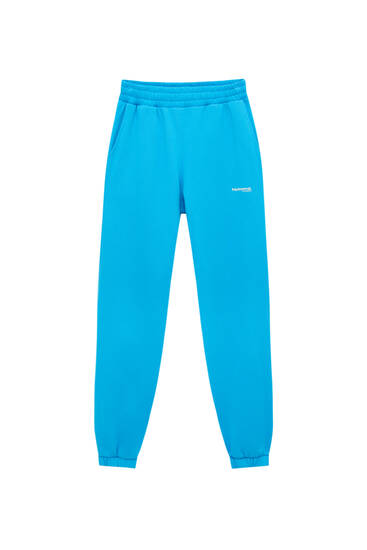 Φλις παντελόνι jogger με χρωματιστό κείμενο