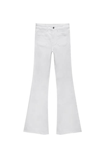 Boot-cut trousers with patch pockets