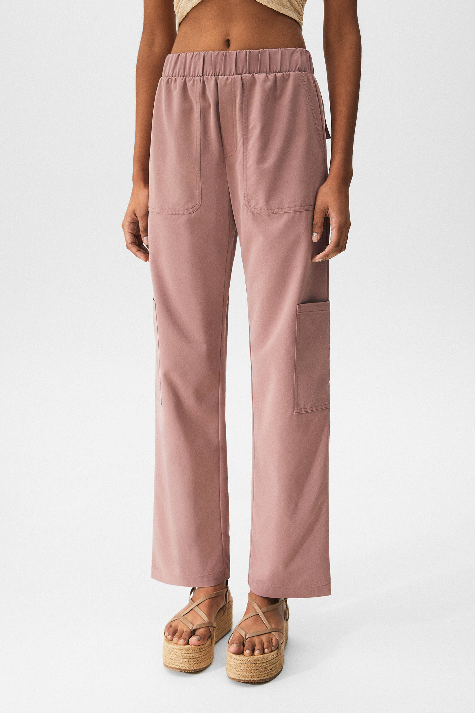 Pull \u0026 Bear - Pantalón cargo fluido
