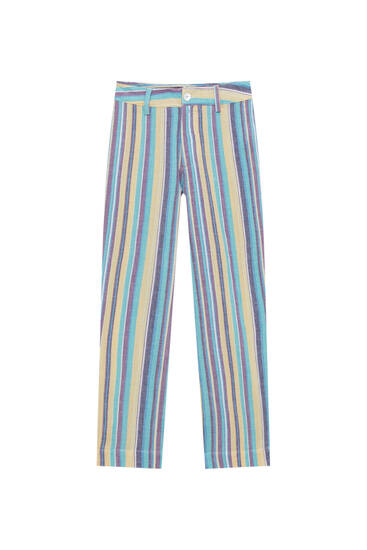 Multicoloured stripe trousers