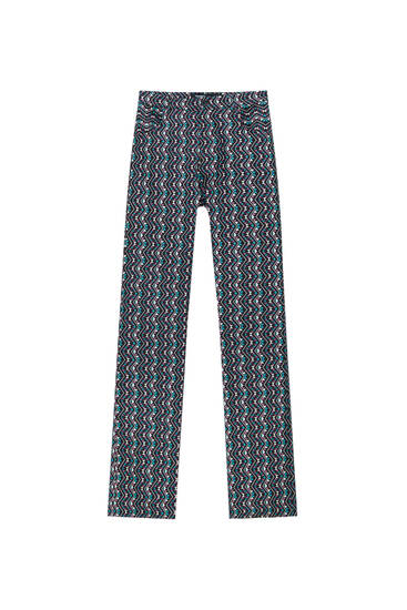 All-over geometric print trousers