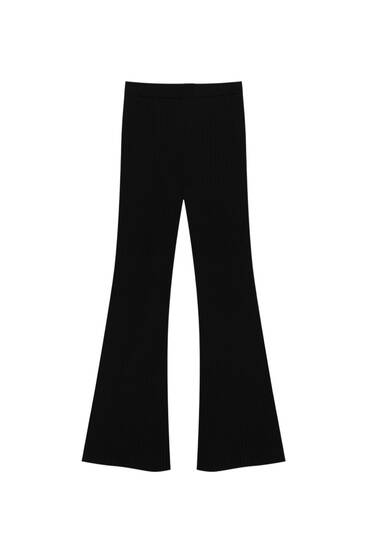 Ribbed bell bottom trousers
