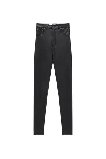 Skinny faux leather trousers