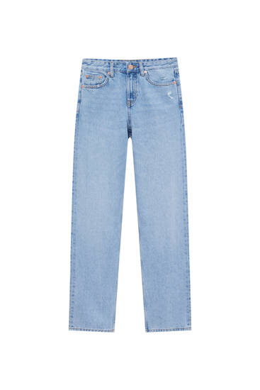 Recht model jeans met halfhoge taille
