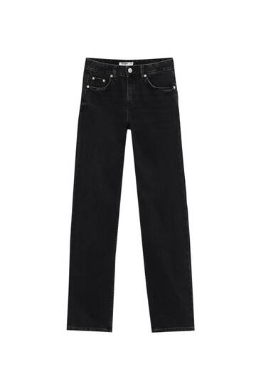 mom jeans black pull and bear